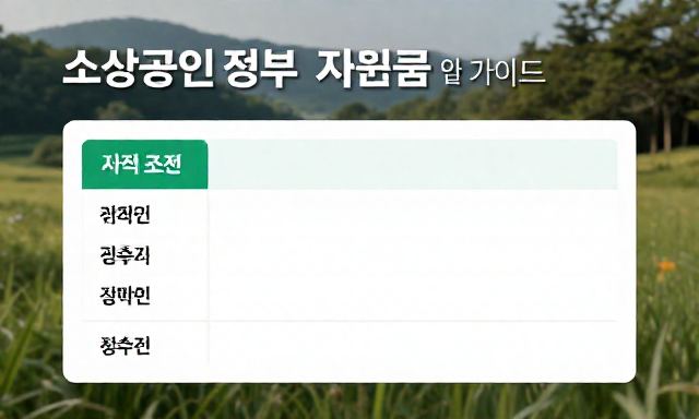 소상공인정부지원금 관련 이미지 - 소상공인정부지원금 종류 및 자격 조건 총정리 가이드